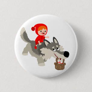 Little Red Riding Hood and The Wolf Button Badge