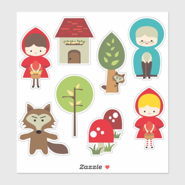 Little Red Riding Hood Aufkleber (Blatt)