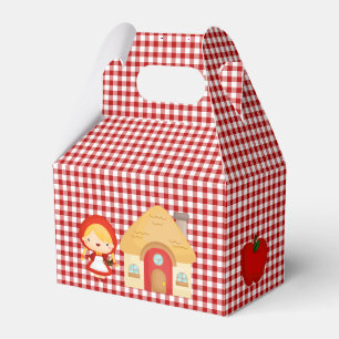 Little Red Riding Hood Charaktere auf Red Gingham Geschenkschachtel