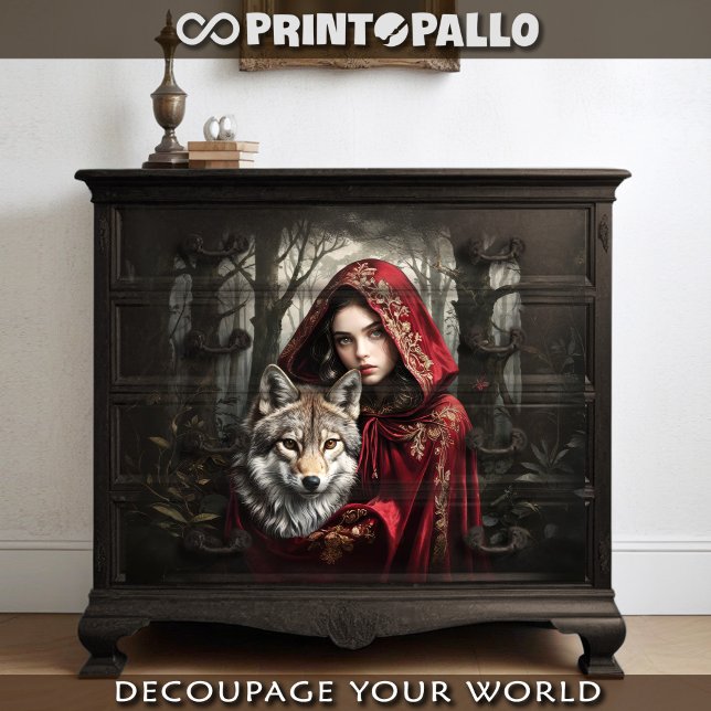 Little Red Riding Hood, der Wolf: die wahre Geschi Seidenpapier (Von Creator hochgeladen)