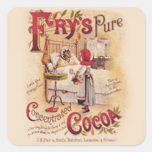 Little Red Riding Hood Kakao Quadratischer Aufkleber