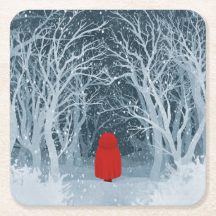 Little Red Riding Hood Rechteckiger Pappuntersetzer
