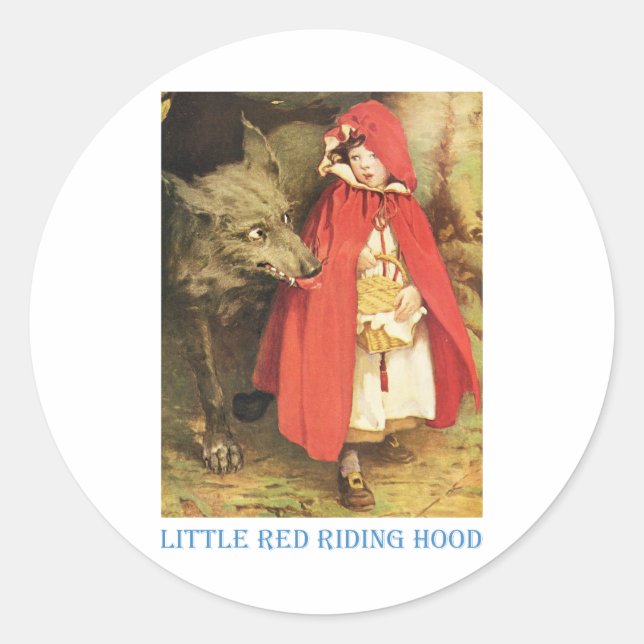 Little Red Riding Hood Runder Aufkleber (Vorderseite)