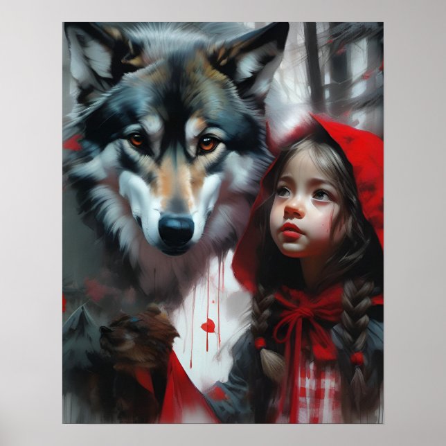 Little Red Riding Hood und Wolf Poster (Vorne)