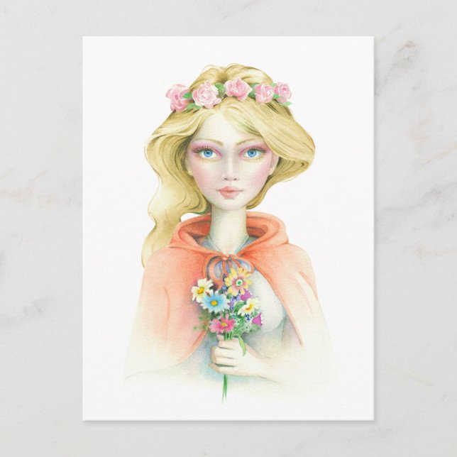 "Little Red Riding Hood" von Schotte Howden Postkarte (Vorderseite)