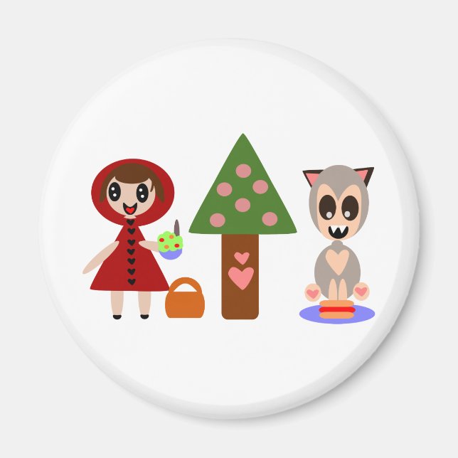 Little Red Riding Hoods Picnic Magnet (Vorne)
