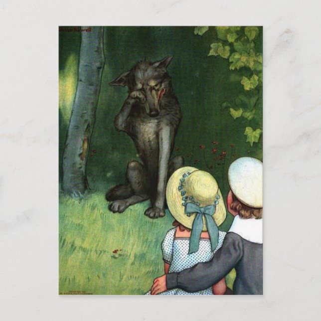 Little Red Riding Hood's Wolf Postcard Postkarte (Vorderseite)