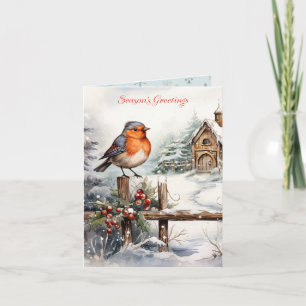 Little Red Robin Christmas Karte
