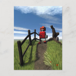 Little Red Robot Postcard Postkarte