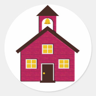 Little Red Schoolhouse Runder Aufkleber