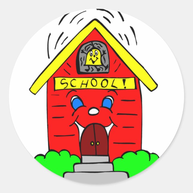 Little Red Schoolhouse Runder Aufkleber (Vorderseite)