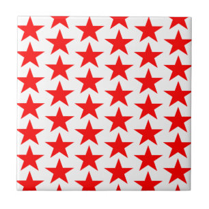 Little Red Stars Pattern Fliese