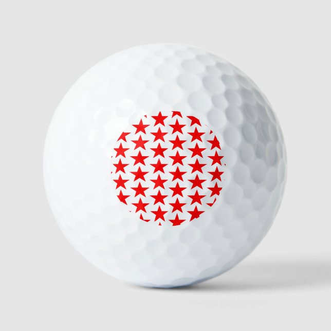 Little Red Stars Pattern Golfball (Vorderseite)
