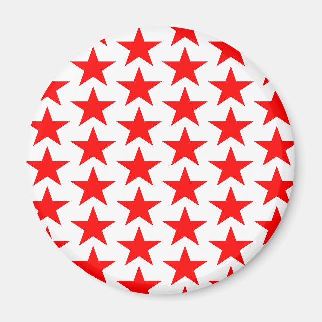 Little Red Stars Pattern Magnet (Vorne)