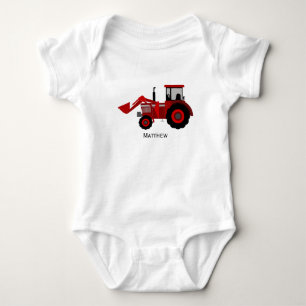 Little Red Tractor Baby Strampler