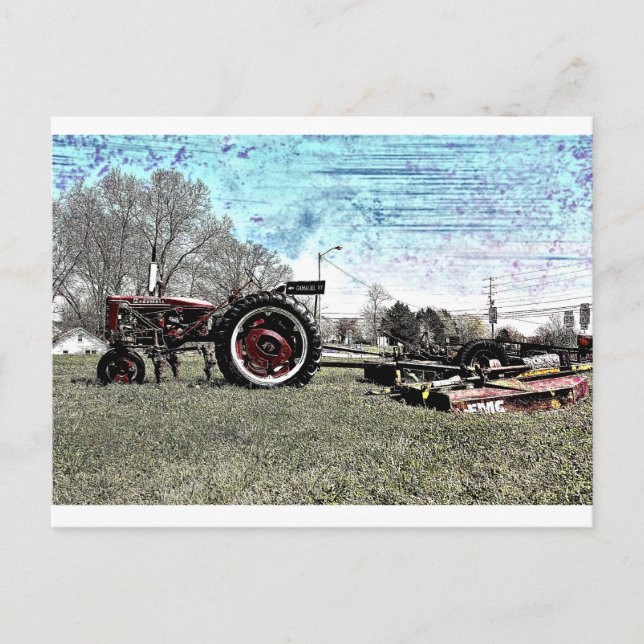 Little Red Tractor Postkarte (Vorderseite)