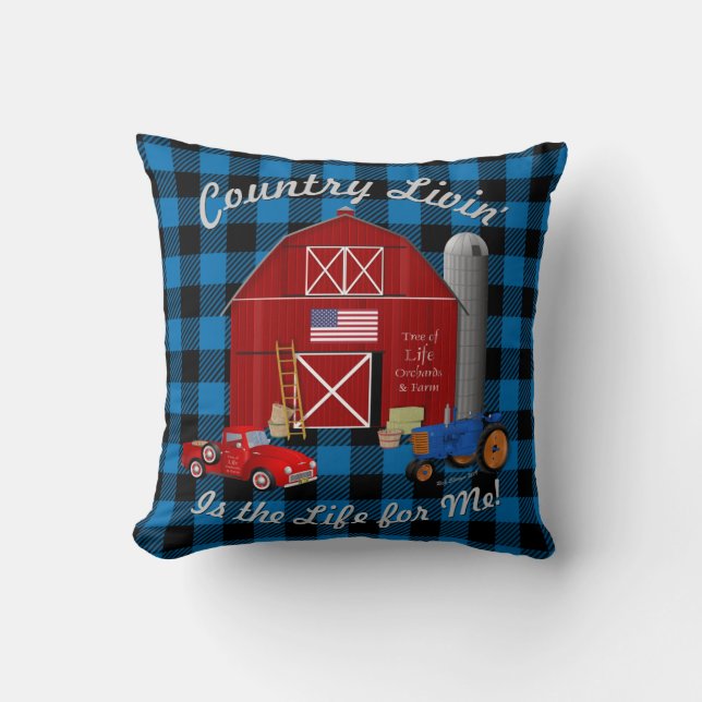 Little Red Truck Country Livin" Kissen (Vorderseite)