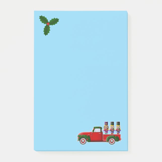 Little Red Truck und Nutcracker Weihnachten Post-it Klebezettel (Vorderseite)