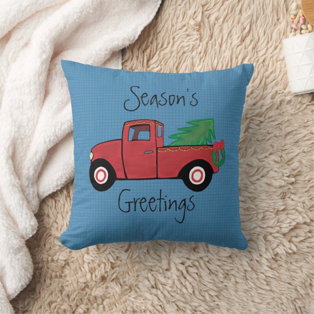 Little Red Truck Weihnachten Kissen (Decke)
