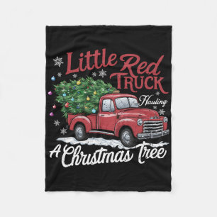 Little Red Trucks Hauling Santa Christmas Tree Par Fleecedecke