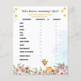 Little Reh, Big Joy Pink Blume Kinderdusche Thema Flyer