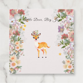 Little Reh, Big Joy Pink Blume Kinderdusche Thema Geschenkanhänger