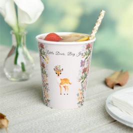 Little Reh, Big Joy Pink Blume Kinderdusche Thema Pappbecher