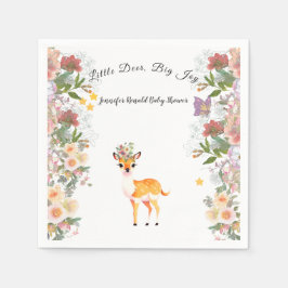 Little Reh, Big Joy Pink Blume Kinderdusche Thema Serviette