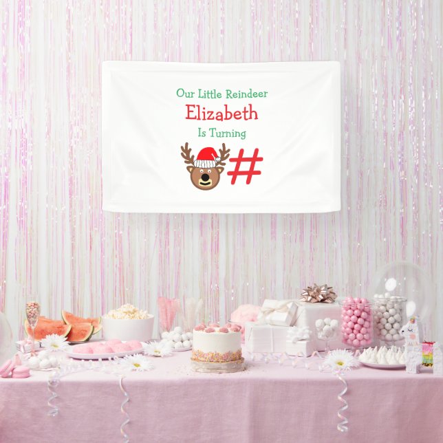 Little Reindeer Kindergeburtstag Banner (Party)
