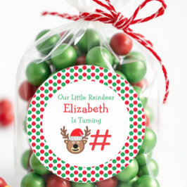 Little Reindeer Kindergeburtstag Runder Aufkleber