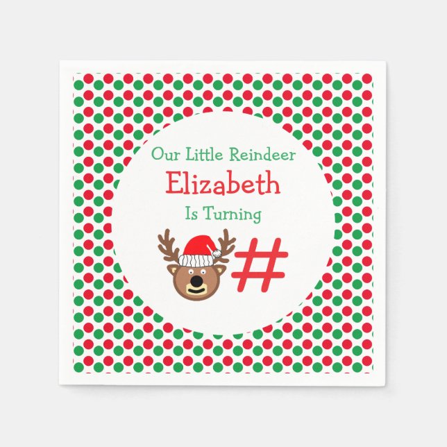 Little Reindeer Kindergeburtstag Serviette (Vorderseite)