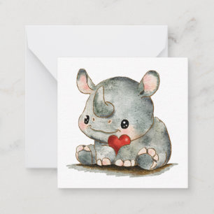 Little Rhino Flat Mitteilungskarte