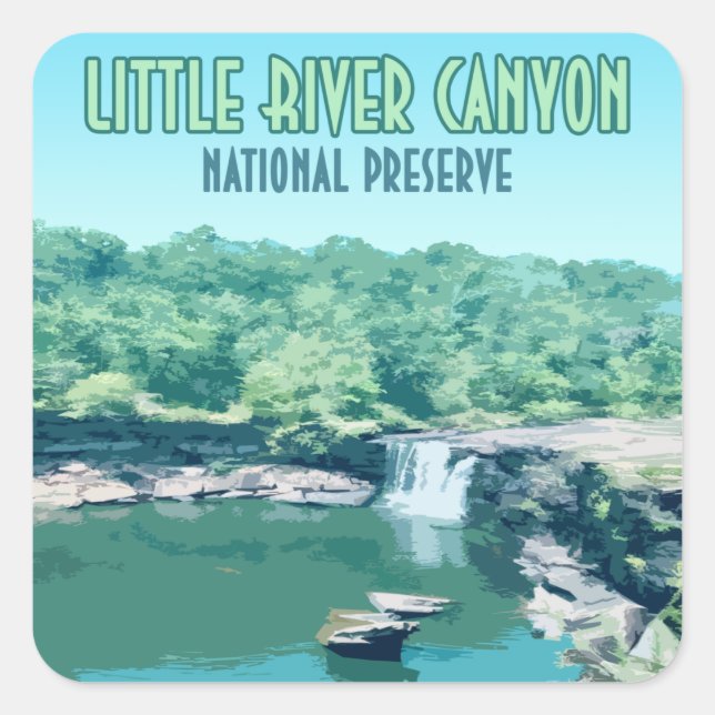 Little River Canyon National Preserve Alabama Quadratischer Aufkleber (Vorderseite)