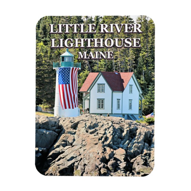 Little River Lighthouse, Cutler Maine Foto Magnet (Vertikal)