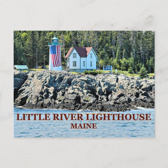 Little River Lighthouse, Maine Postcard Postkarte (Vorderseite)