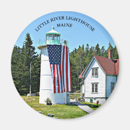 Little River Lighthouse, Maine Round Magnet