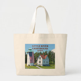 Little River Lighthouse, Maine Tote Bag Jumbo Stoffbeutel