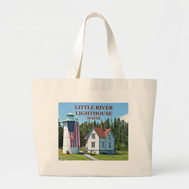 Little River Lighthouse, Maine Tote Bag Jumbo Stoffbeutel (Vorne)