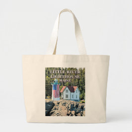 Little River Lighthouse, Maine Tote Bag Jumbo Stoffbeutel