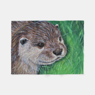 Little River Otter Painting Fleecedecke