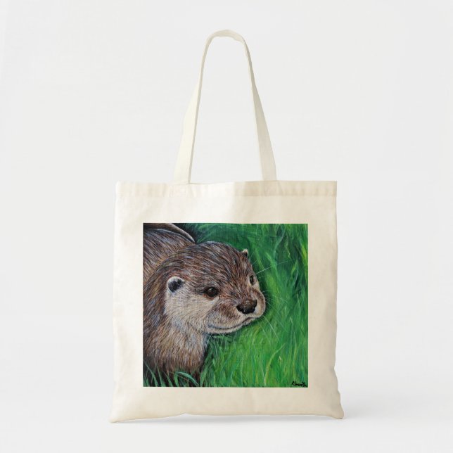 Little River Otter Painting Tragetasche (Vorne)