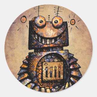 Little Robot Runder Aufkleber