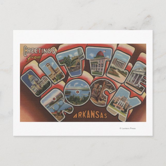 Little Rock, Arkansas - große Buchstabe-Szenen 2 Postkarte (Vorderseite)