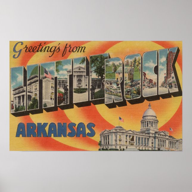 Little Rock, Arkansas - Große Buchstabenszenen Poster (Vorne)