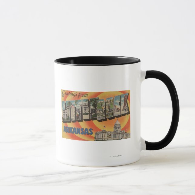 Little Rock, Arkansas - Große Buchstabenszenen Tasse (Rechts)