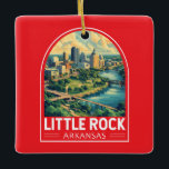 Little Rock Arkansas Reisemusik Keramikornament<br><div class="desc">Little Rock Retro Vektor Reise Design. Little Rock,  die Hauptstadt Arkansas,  ist eine Stadt am Arkansas Fluss. Es ist Zuhause zur William J. Clinton Präsidentenbibliothek und zum Museum.</div>