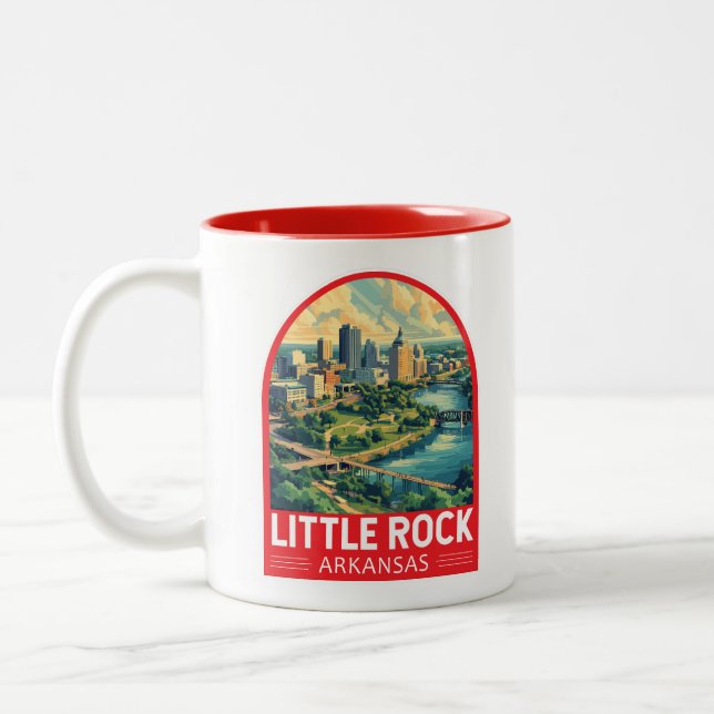 Little Rock Arkansas Reisemusik Zweifarbige Tasse (Links)
