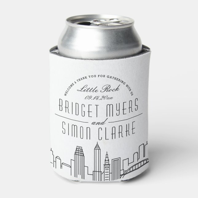 Little Rock Stylized Skyline | Hochzeit Dosenkühler (Kanne Vorderseite)