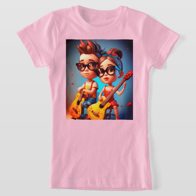 "Little Rockstars" Kids's Guitar T - Shirt (Ablage )