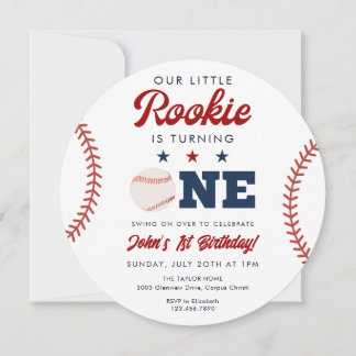 Little Rookie Baseball 1. Geburtstagsball Einladung